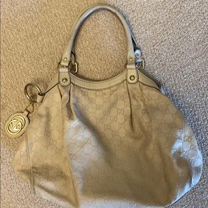 Gucci Sukey Tote in Beige Leather